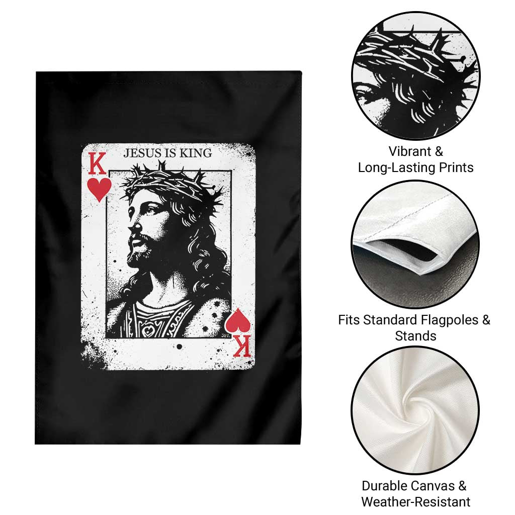 Jesus Is King Playing Card Graphic Garden Flag King of Hearts Christian Faith