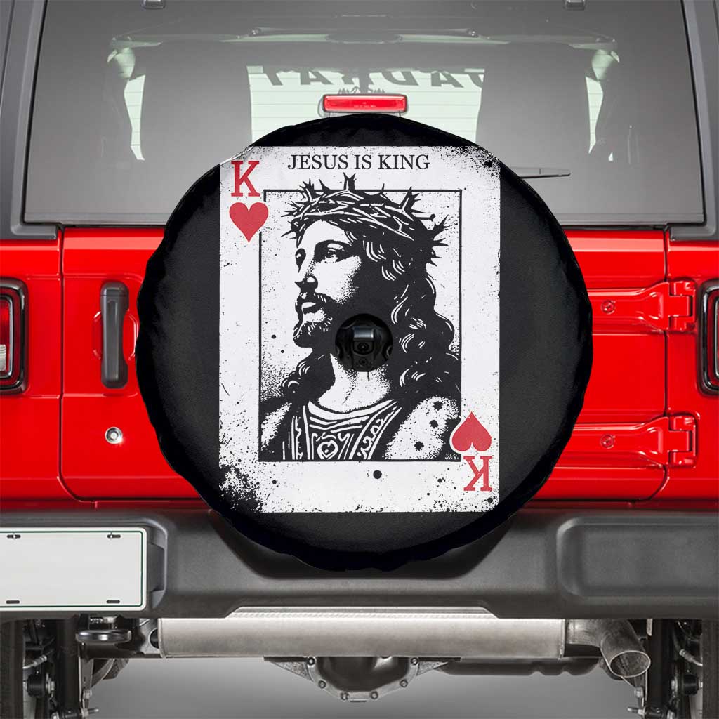 Jesus Is King Playing Card Graphic Spare Tire Cover King of Hearts Christian Faith