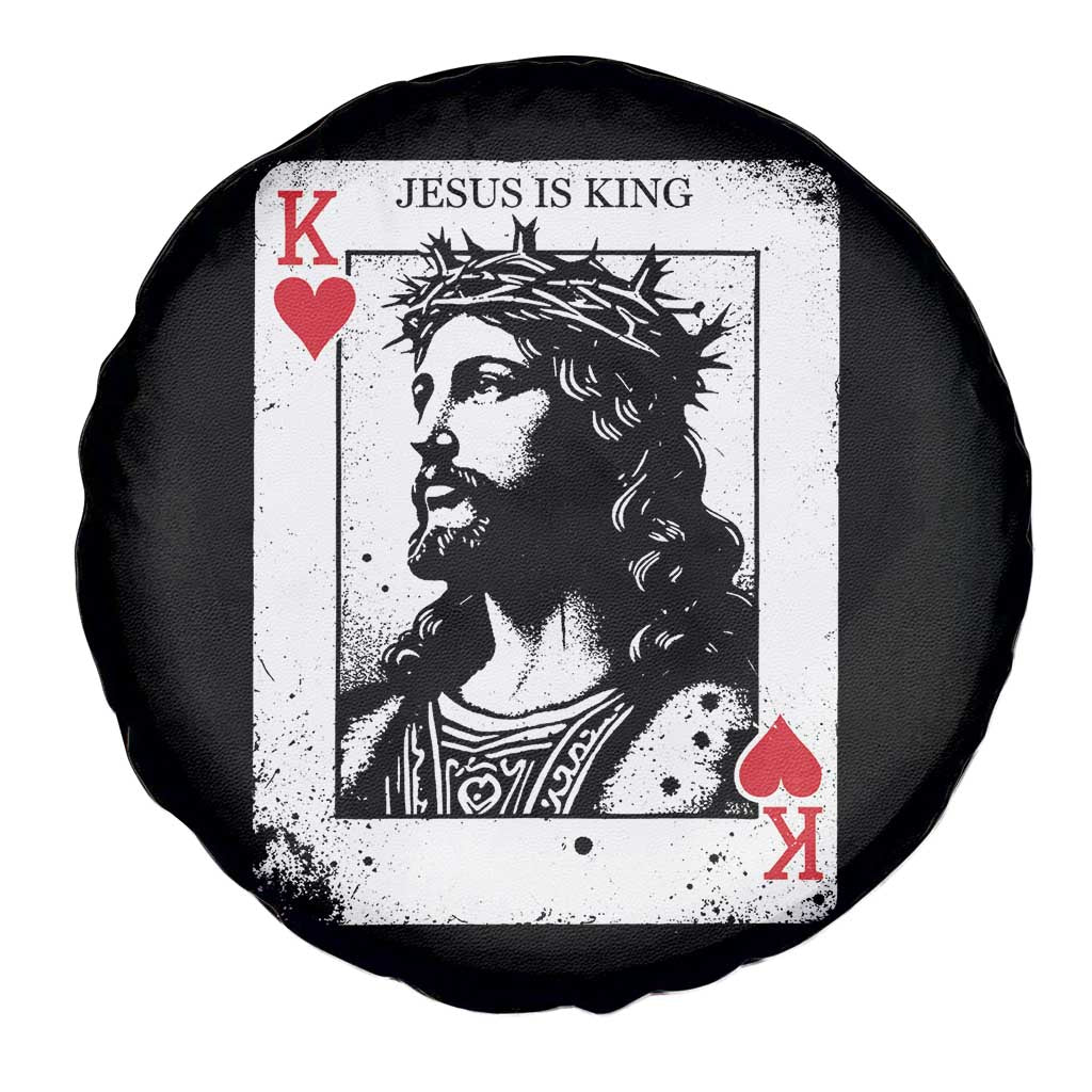 Jesus Is King Playing Card Graphic Spare Tire Cover King of Hearts Christian Faith