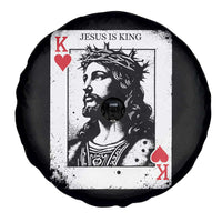 Jesus Is King Playing Card Graphic Spare Tire Cover King of Hearts Christian Faith