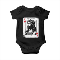 Jesus Is King Playing Card Graphic Baby Onesie King of Hearts Christian Faith