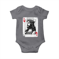 Jesus Is King Playing Card Graphic Baby Onesie King of Hearts Christian Faith