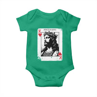 Jesus Is King Playing Card Graphic Baby Onesie King of Hearts Christian Faith