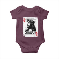 Jesus Is King Playing Card Graphic Baby Onesie King of Hearts Christian Faith