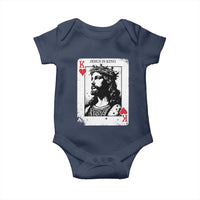 Jesus Is King Playing Card Graphic Baby Onesie King of Hearts Christian Faith