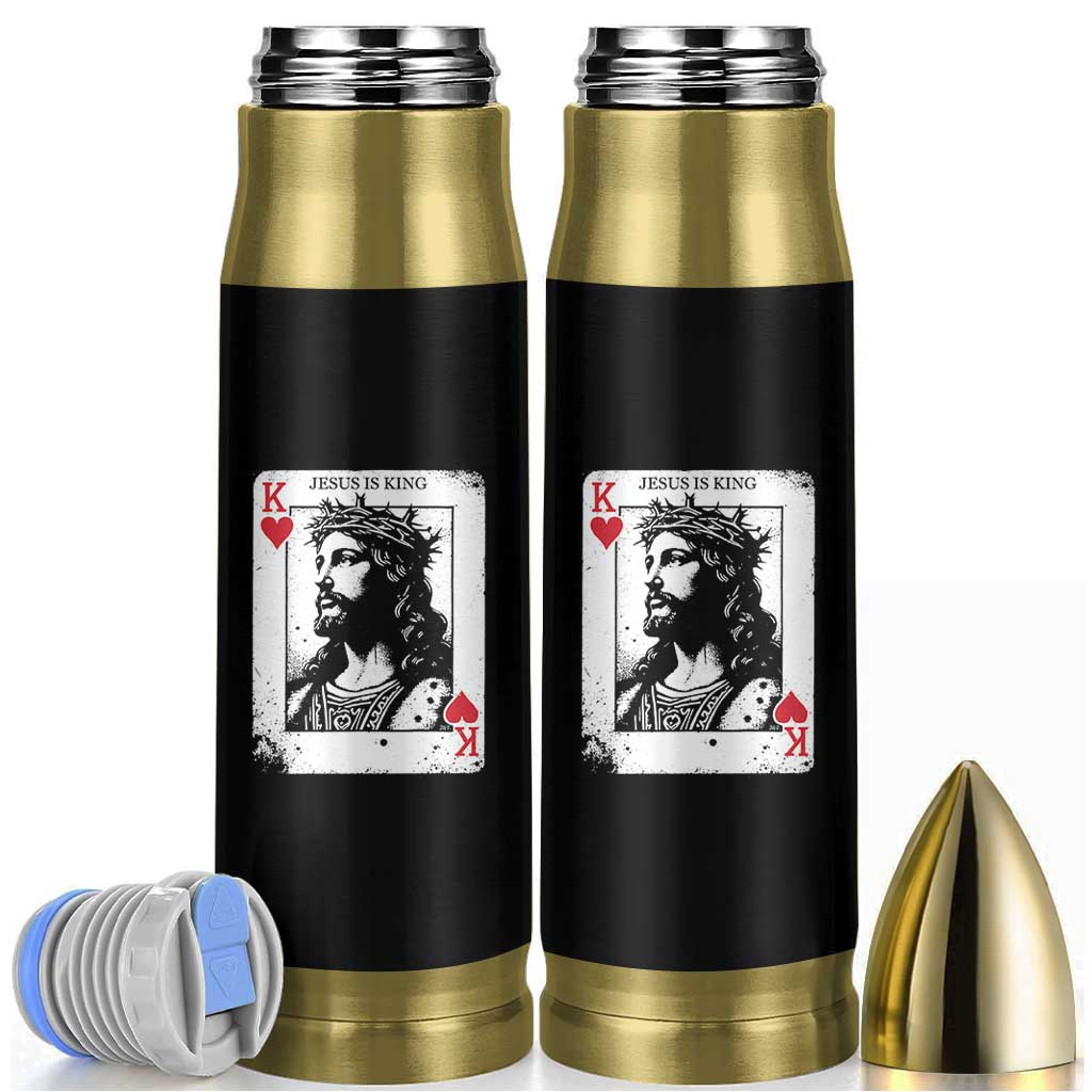 Jesus Is King Playing Card Graphic Bullet Tumbler King of Hearts Christian Faith