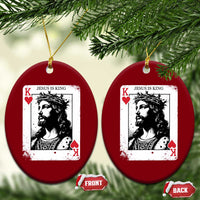 Jesus Is King Playing Card Graphic Ceramic Ornament King of Hearts Christian Faith