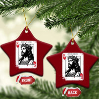 Jesus Is King Playing Card Graphic Ceramic Ornament King of Hearts Christian Faith
