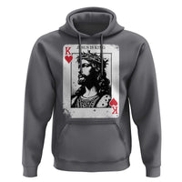 Jesus Is King Playing Card Graphic Hoodie King of Hearts Christian Faith