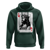 Jesus Is King Playing Card Graphic Hoodie King of Hearts Christian Faith