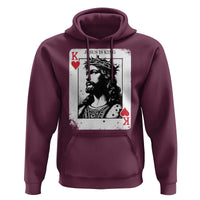 Jesus Is King Playing Card Graphic Hoodie King of Hearts Christian Faith