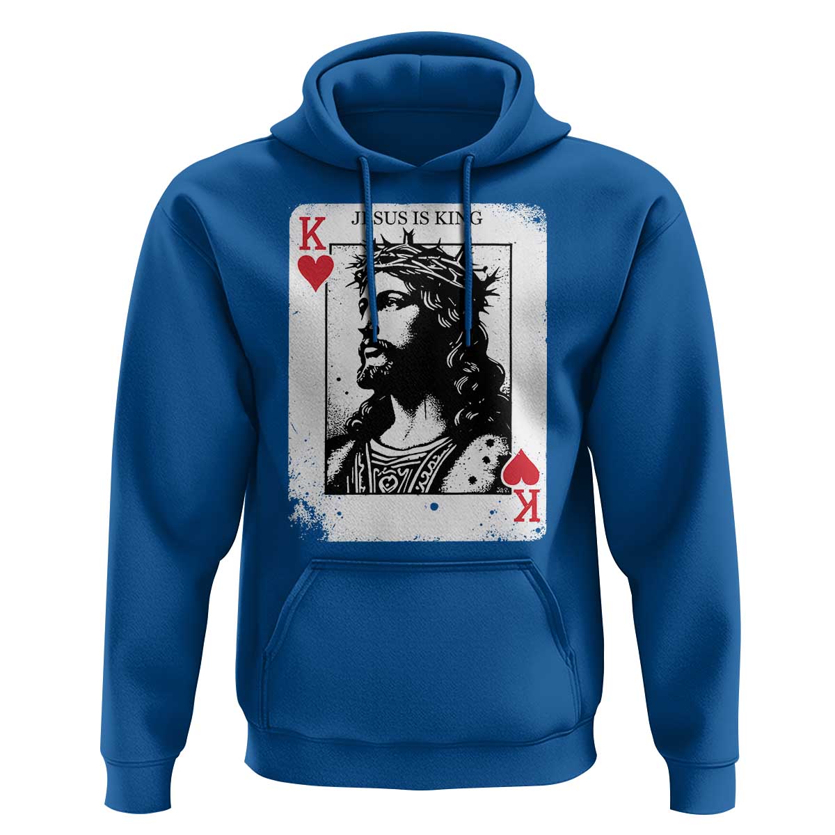 Jesus Is King Playing Card Graphic Hoodie King of Hearts Christian Faith