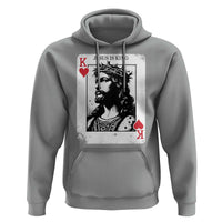 Jesus Is King Playing Card Graphic Hoodie King of Hearts Christian Faith