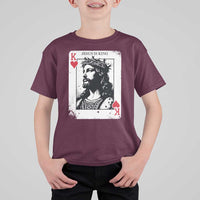 Jesus Is King Playing Card Graphic T Shirt For Kid King of Hearts Christian Faith
