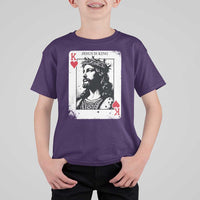 Jesus Is King Playing Card Graphic T Shirt For Kid King of Hearts Christian Faith