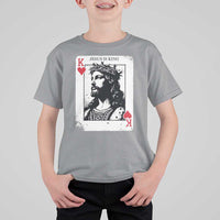 Jesus Is King Playing Card Graphic T Shirt For Kid King of Hearts Christian Faith