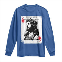 Jesus Is King Playing Card Graphic Long Sleeve Shirt King of Hearts Christian Faith