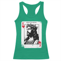 Jesus Is King Playing Card Graphic Racerback Tank Top King of Hearts Christian Faith