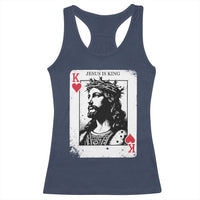 Jesus Is King Playing Card Graphic Racerback Tank Top King of Hearts Christian Faith