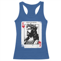 Jesus Is King Playing Card Graphic Racerback Tank Top King of Hearts Christian Faith