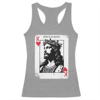 Jesus Is King Playing Card Graphic Racerback Tank Top King of Hearts Christian Faith