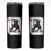 Jesus Is King Playing Card Graphic Skinny Tumbler King of Hearts Christian Faith