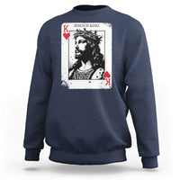 Jesus Is King Playing Card Graphic Sweatshirt King of Hearts Christian Faith
