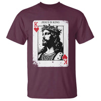 Jesus Is King Playing Card Graphic T Shirt King of Hearts Christian Faith