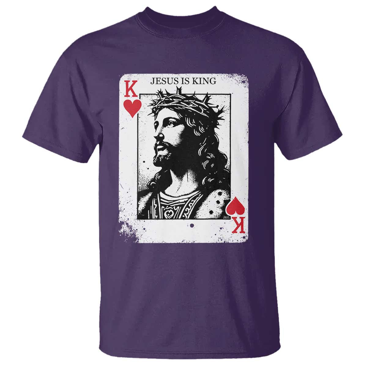 Jesus Is King Playing Card Graphic T Shirt King of Hearts Christian Faith