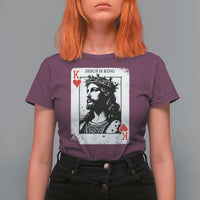 Jesus Is King Playing Card Graphic T Shirt For Women King of Hearts Christian Faith