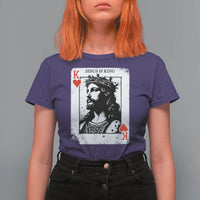 Jesus Is King Playing Card Graphic T Shirt For Women King of Hearts Christian Faith