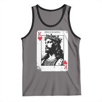 Jesus Is King Playing Card Graphic Tank Top King of Hearts Christian Faith