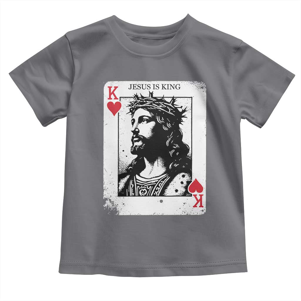 Jesus Is King Playing Card Graphic Toddler T Shirt King of Hearts Christian Faith
