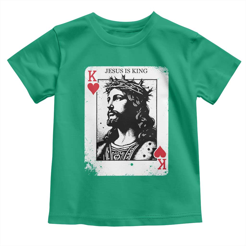 Jesus Is King Playing Card Graphic Toddler T Shirt King of Hearts Christian Faith