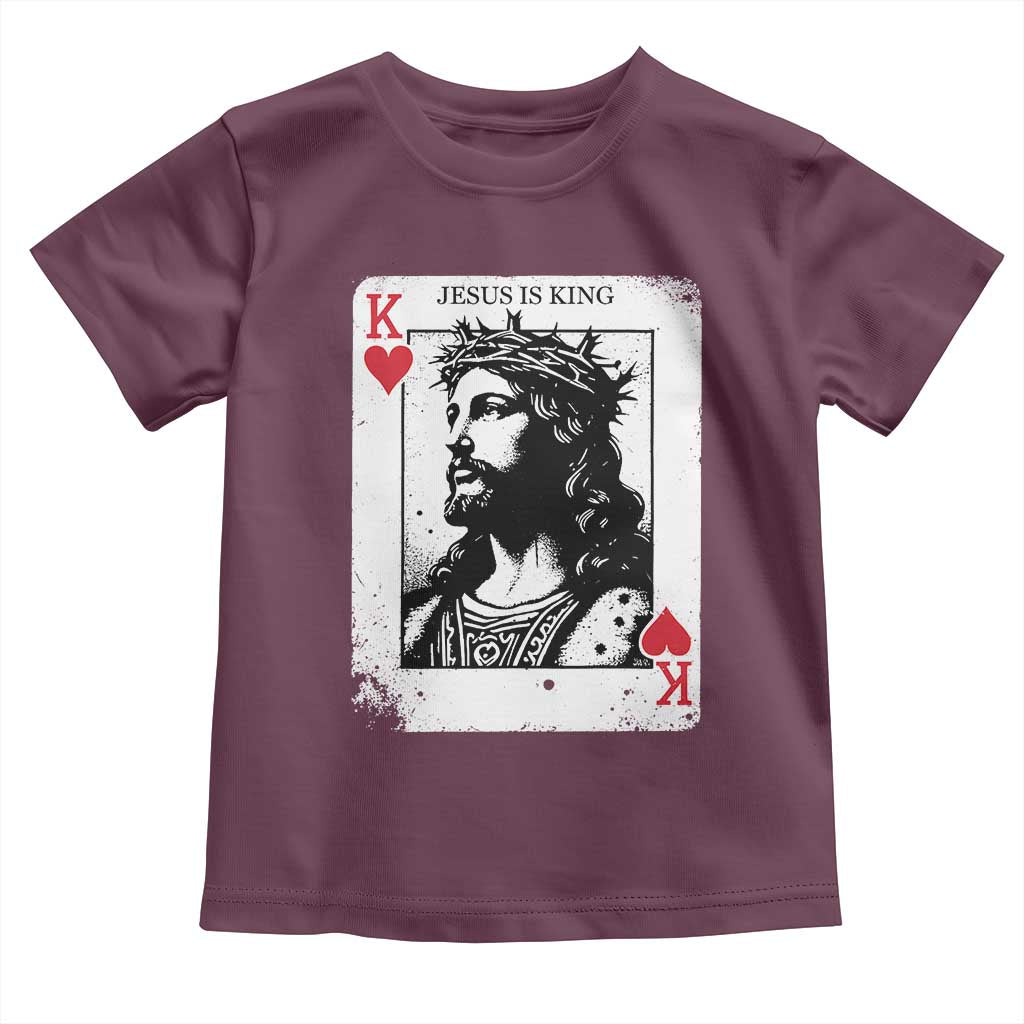 Jesus Is King Playing Card Graphic Toddler T Shirt King of Hearts Christian Faith