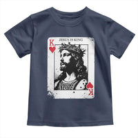 Jesus Is King Playing Card Graphic Toddler T Shirt King of Hearts Christian Faith