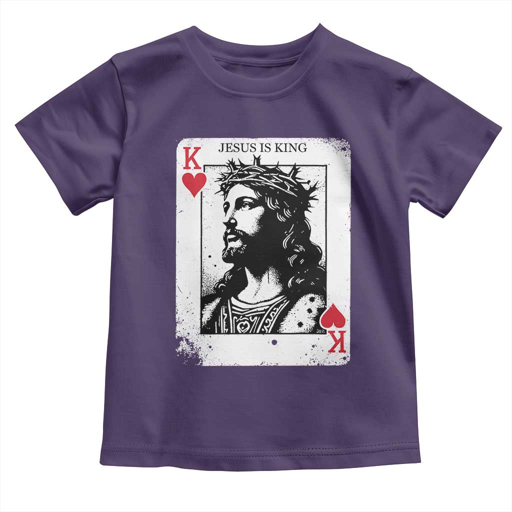 Jesus Is King Playing Card Graphic Toddler T Shirt King of Hearts Christian Faith