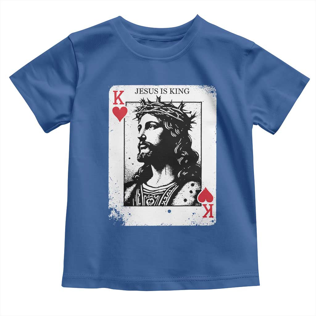 Jesus Is King Playing Card Graphic Toddler T Shirt King of Hearts Christian Faith