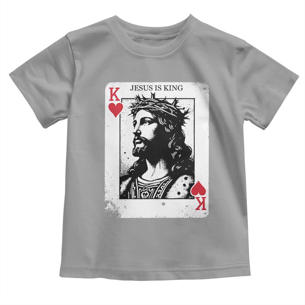 Jesus Is King Playing Card Graphic Toddler T Shirt King of Hearts Christian Faith