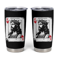Jesus Is King Playing Card Graphic Tumbler Cup King of Hearts Christian Faith