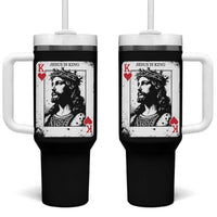 Jesus Is King Playing Card Graphic Tumbler With Handle King of Hearts Christian Faith