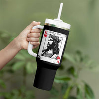 Jesus Is King Playing Card Graphic Tumbler With Handle King of Hearts Christian Faith