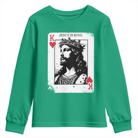 Jesus Is King Playing Card Graphic Youth Sweatshirt King of Hearts Christian Faith