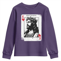 Jesus Is King Playing Card Graphic Youth Sweatshirt King of Hearts Christian Faith
