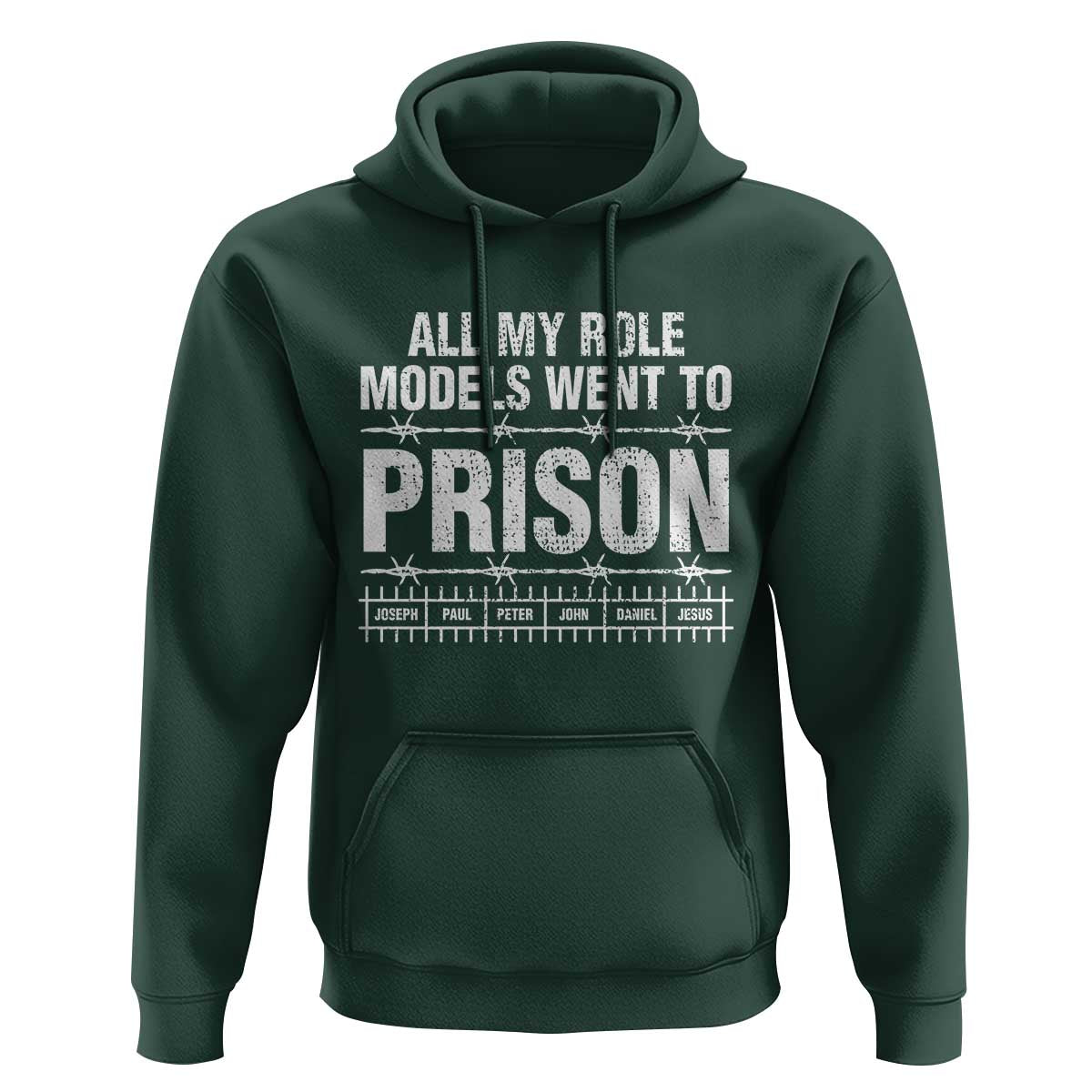 All My Role Models Went To Prison Hoodie Biblical History Heroes Faith Statement