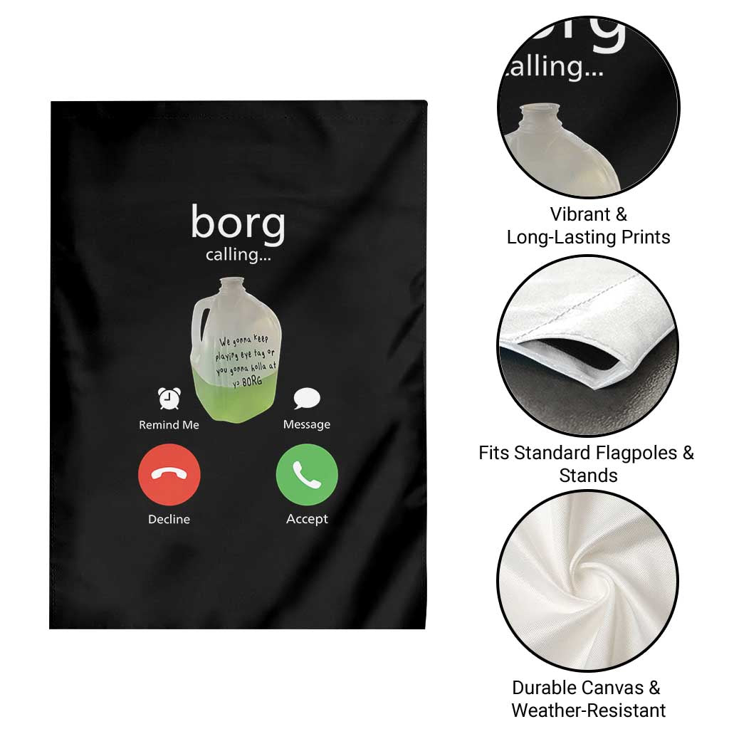 Funny Borg Drink Caling Meme Garden Flag College Party Drink Viral Humor