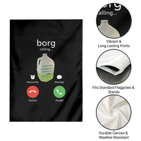 Funny Borg Drink Caling Meme Garden Flag College Party Drink Viral Humor