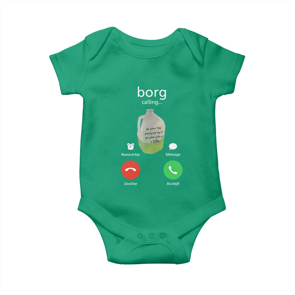 Funny Borg Drink Caling Meme Baby Onesie College Party Drink Viral Humor