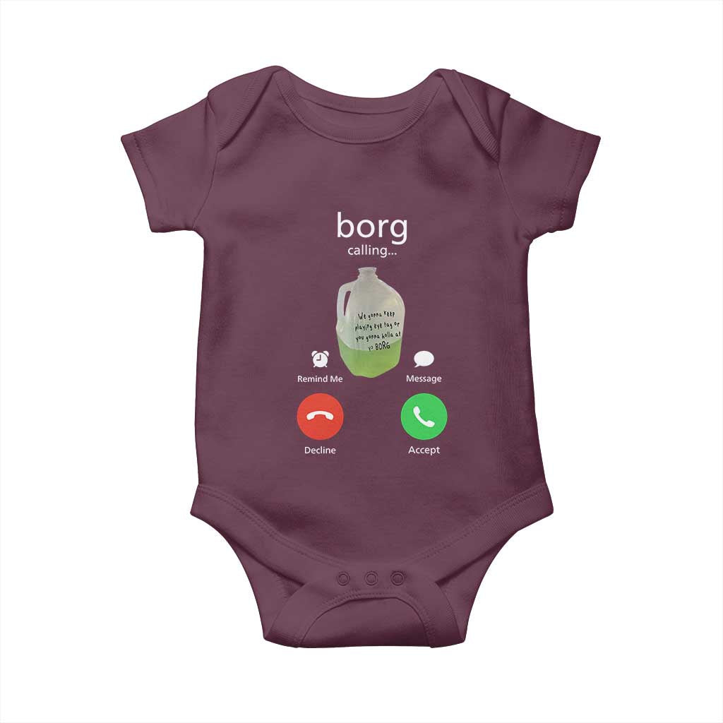 Funny Borg Drink Caling Meme Baby Onesie College Party Drink Viral Humor