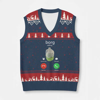 Funny Borg Drink Caling Meme V-Neck Knit Sweater Vest College Party Drink Viral Humor